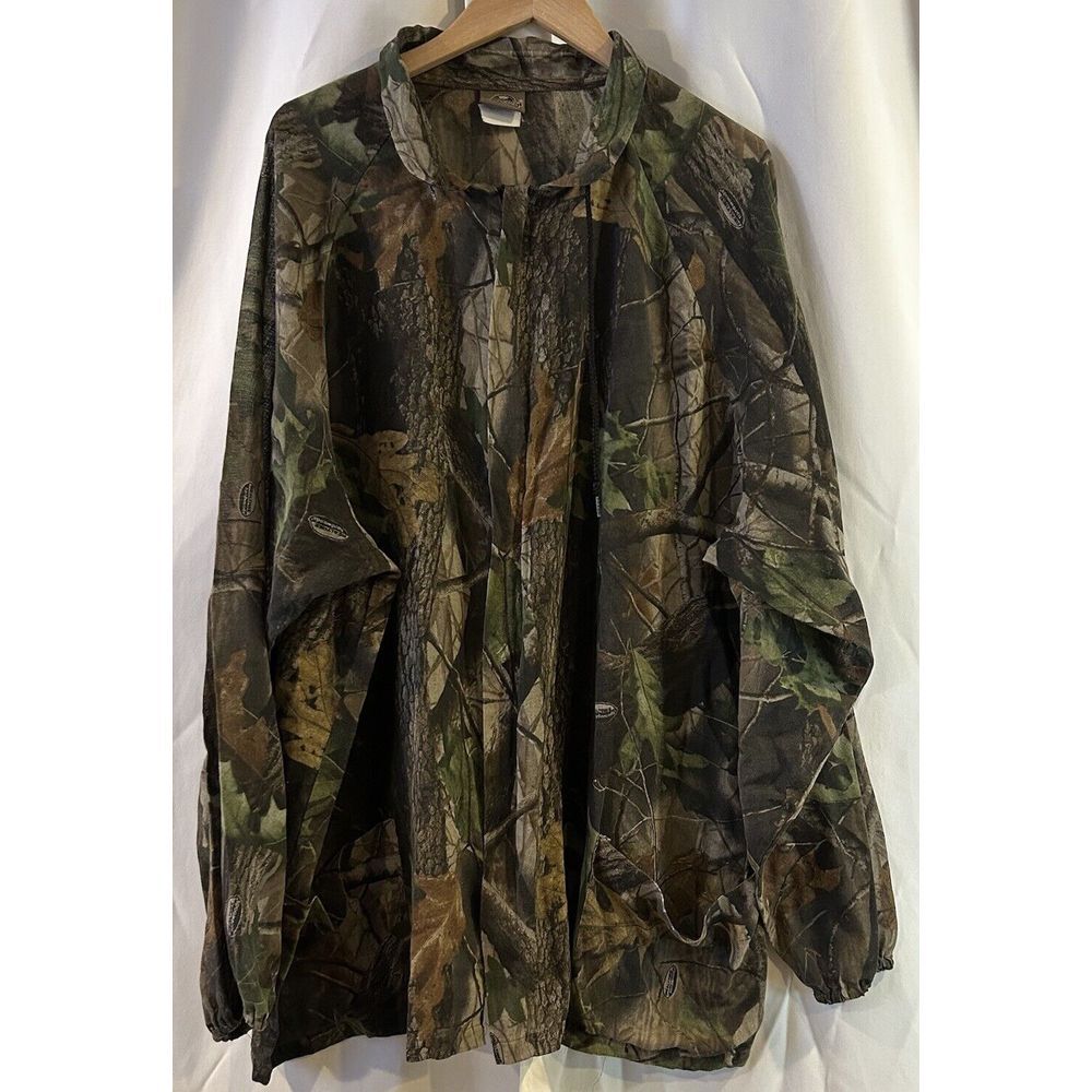 Realtree Whitewaters Outdoor Mesh Hunting Full Zip Jacket Men's 2X/3X W/Mask